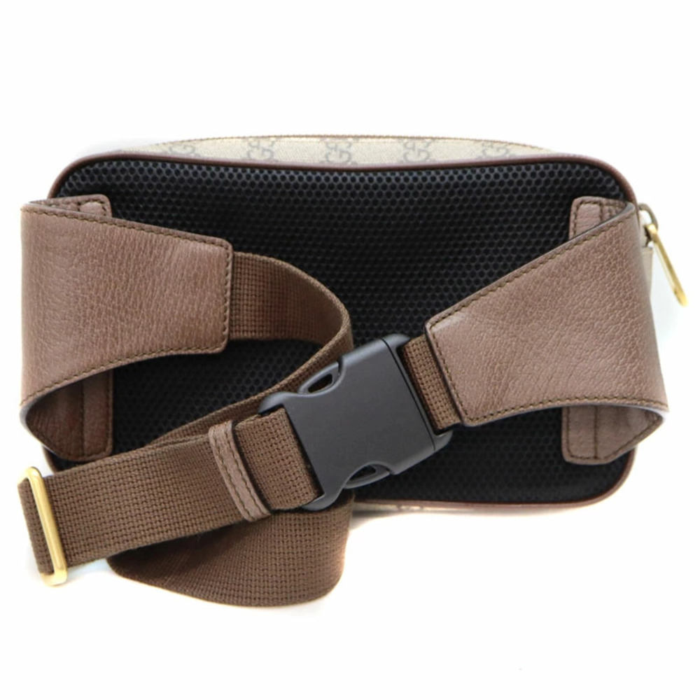 GUCCI Ophidia GG Belt Bag Waist Canvas Leather Brown Beige - Picture 2 of 6
